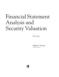 Financial Statement Analysis and Security Valuation