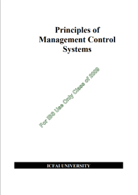 Principles of Management Control Systems